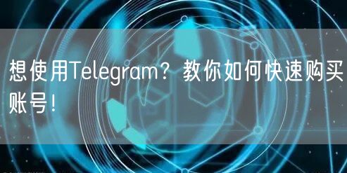 想使用Telegram?教你如何快速购买账号!