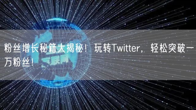 粉丝增长秘籍大揭秘!玩转Twitter,轻松突破一万粉丝!