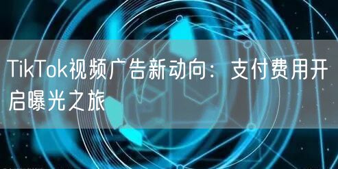 TikTok视频广告新动向：支付费用开启曝光之旅