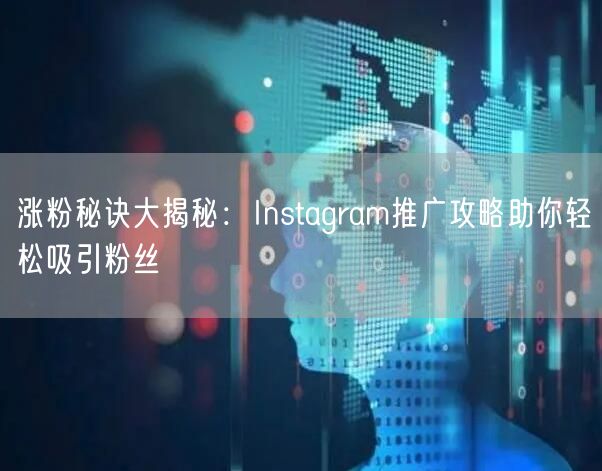涨粉秘诀大揭秘:Instagram推广攻略助你轻松吸引粉丝