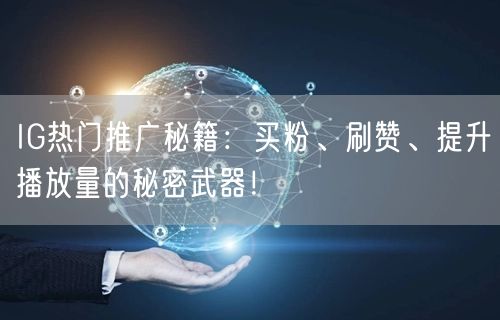 IG热门推广秘籍：买粉、刷赞、提升播放量的秘密武器！