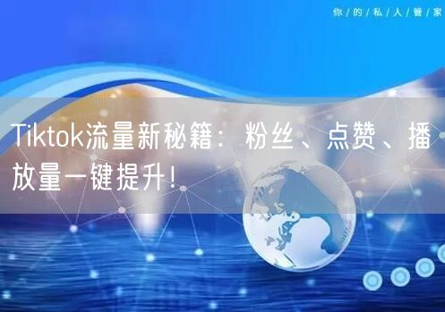Tiktok流量新秘籍:粉丝、点赞、播放量一键提升!