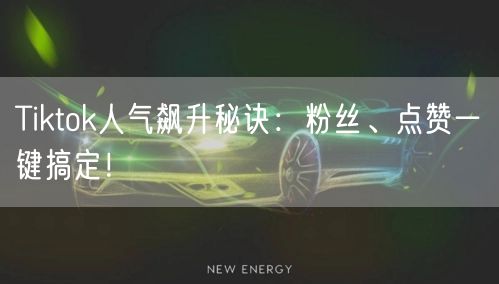 Tiktok人气飙升秘诀:粉丝、点赞一键搞定!