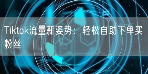 Tiktok流量新姿势:轻松自助下单买粉丝