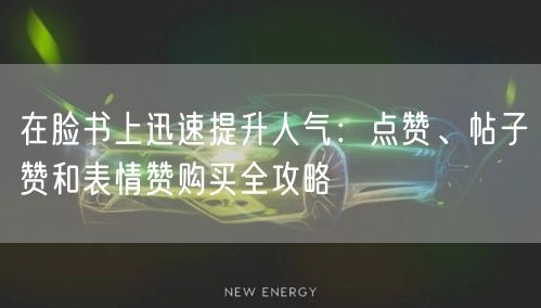 在脸书上迅速提升人气:点赞、帖子赞和表情赞购买全攻略