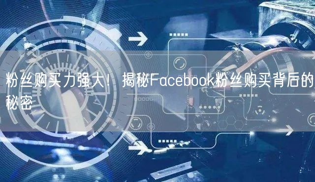 粉丝购买力强大!揭秘Facebook粉丝购买背后的秘密