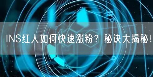 INS红人如何快速涨粉？秘诀大揭秘！