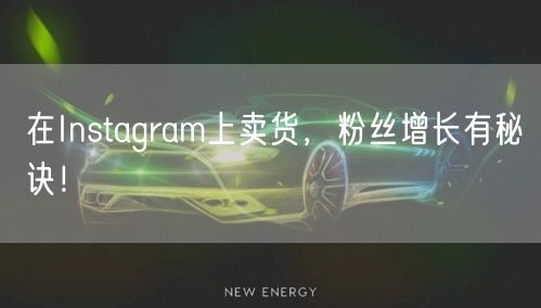 在Instagram上卖货,粉丝增长有秘诀!