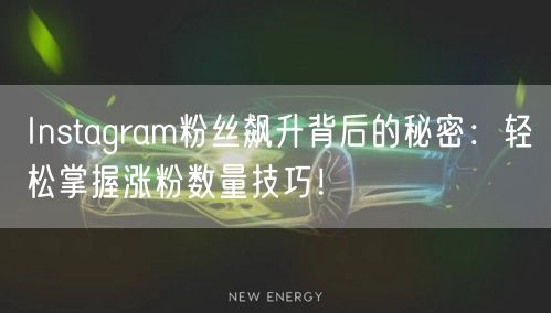 Instagram粉丝飙升背后的秘密:轻松掌握涨粉数量技巧!