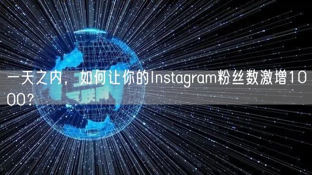 一天之内,如何让你的Instagram粉丝数激增1000?