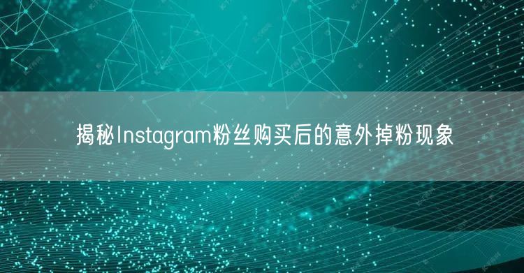 揭秘Instagram粉丝购买后的意外掉粉现象