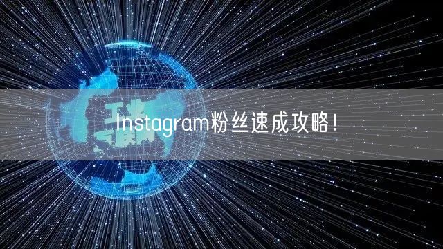 Instagram粉丝速成攻略!