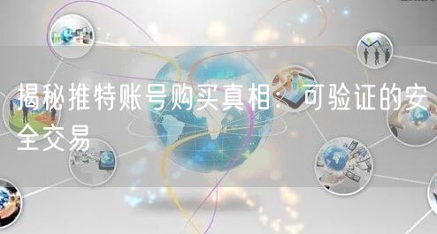 揭秘推特账号购买真相:可验证的安全交易