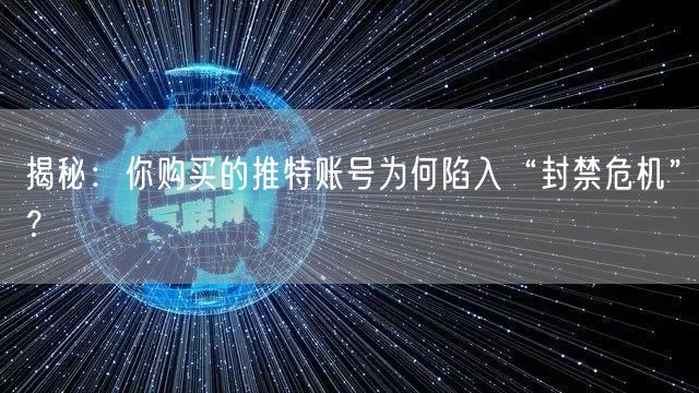 揭秘:你购买的推特账号为何陷入“封禁危机”?