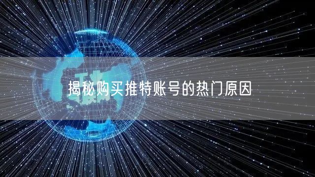 揭秘购买推特账号的热门原因