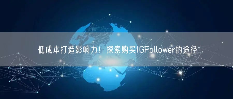 低成本打造影响力！探索购买IGFollower的途径