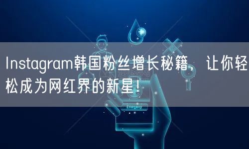 Instagram韩国粉丝增长秘籍，让你轻松成为网红界的新星！