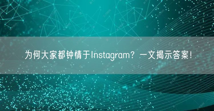 为何大家都钟情于Instagram?一文揭示答案!