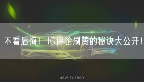 不看后悔!IG评论刷赞的秘诀大公开!