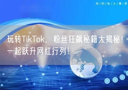 玩转TikTok,粉丝狂飙秘籍大揭秘!一起跃升网红行列!