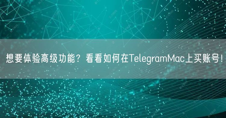 想要体验高级功能？看看如何在TelegramMac上买账号！
