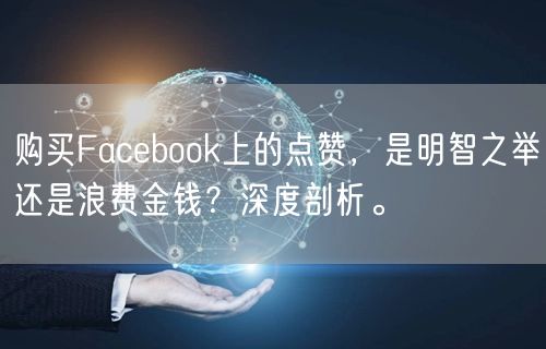 购买Facebook上的点赞,是明智之举还是浪费金钱?深度剖析。