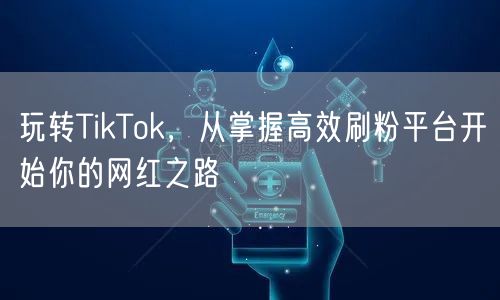 玩转TikTok，从掌握高效刷粉平台开始你的网红之路