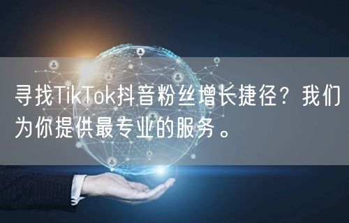寻找TikTok抖音粉丝增长捷径？我们为你提供最专业的服务。